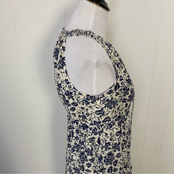 HOUSE OF HARLOW 1960 Blue White Cotton Tiered Sleeveless Maxi Dress Size XS Boho - Picture 5 of 15
